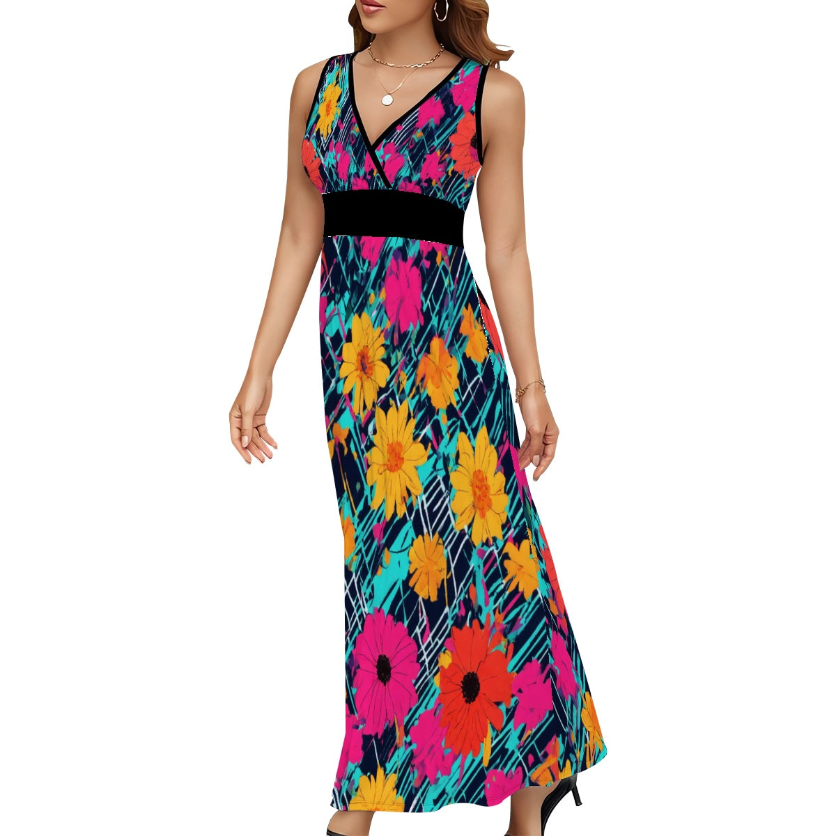 Robe longue sans manches