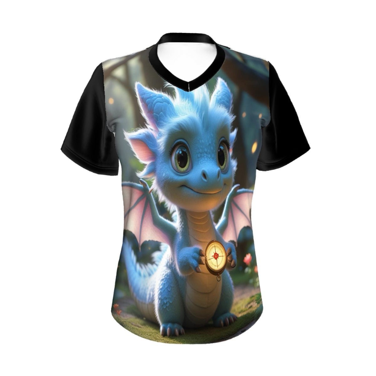 T-shirt à manches courtes à col en V pour femme