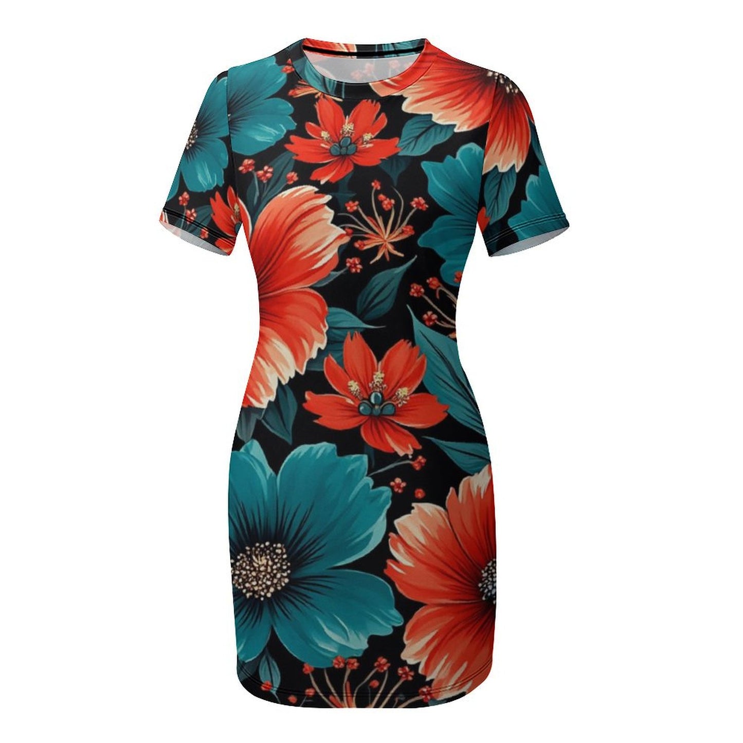 Robe Mini moulante à manches courtes