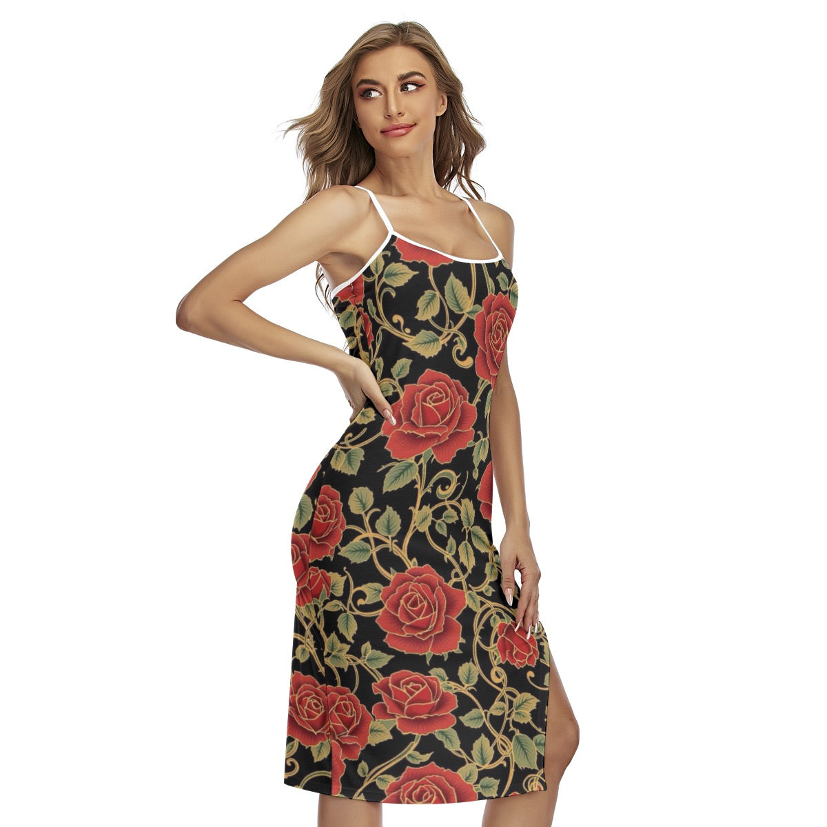 Robe moulante camisole croisée