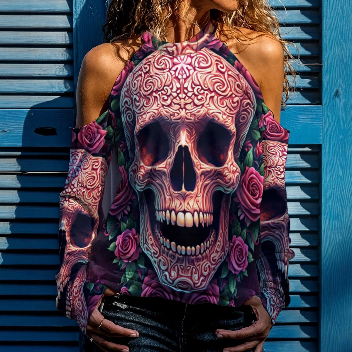 Sweat-shirt à épaules dénudées
