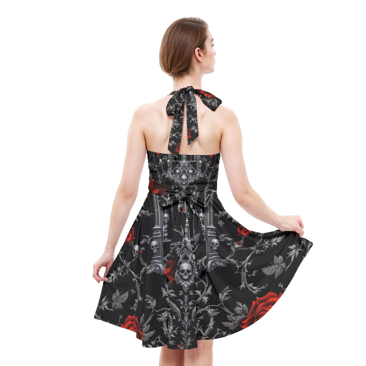 Robe patineuse licou sans manche pour femmes