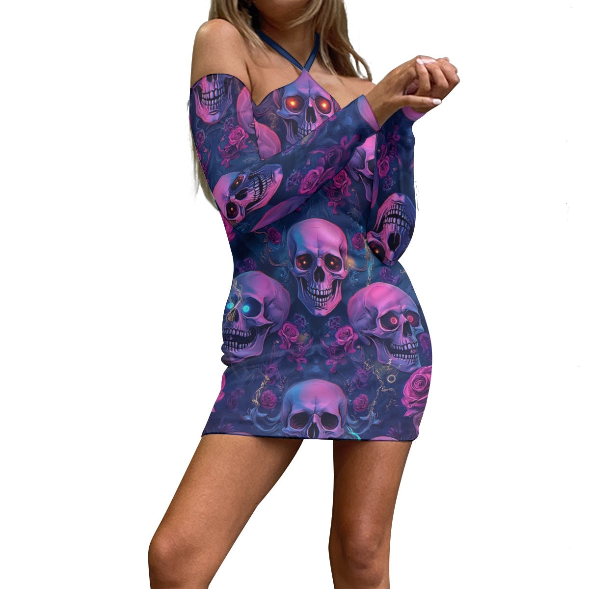 Robe manches longue à lacets