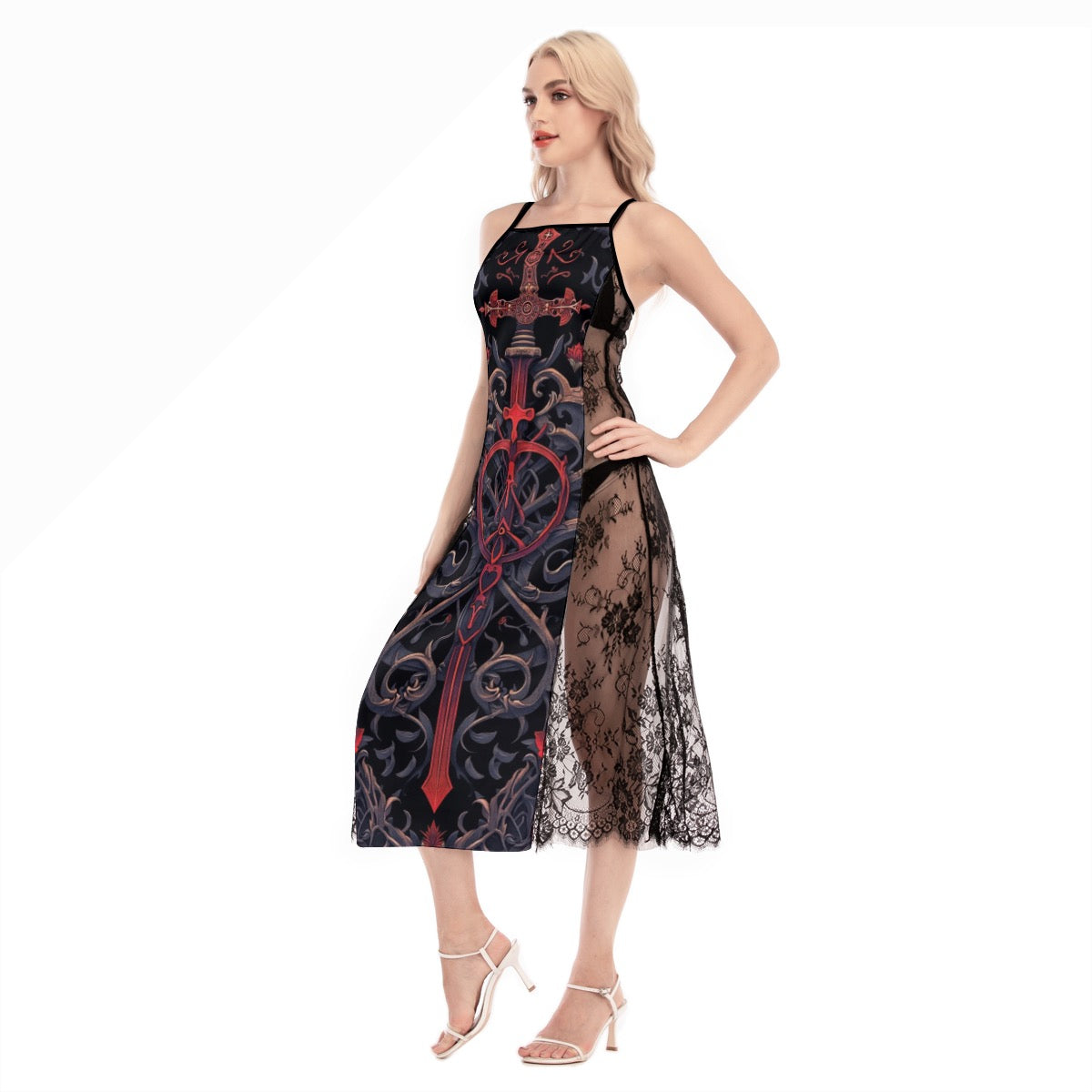 Robe Cami croisée en dentelle