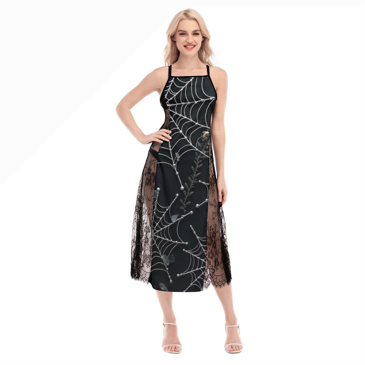 Robe Cami croisée en dentelle