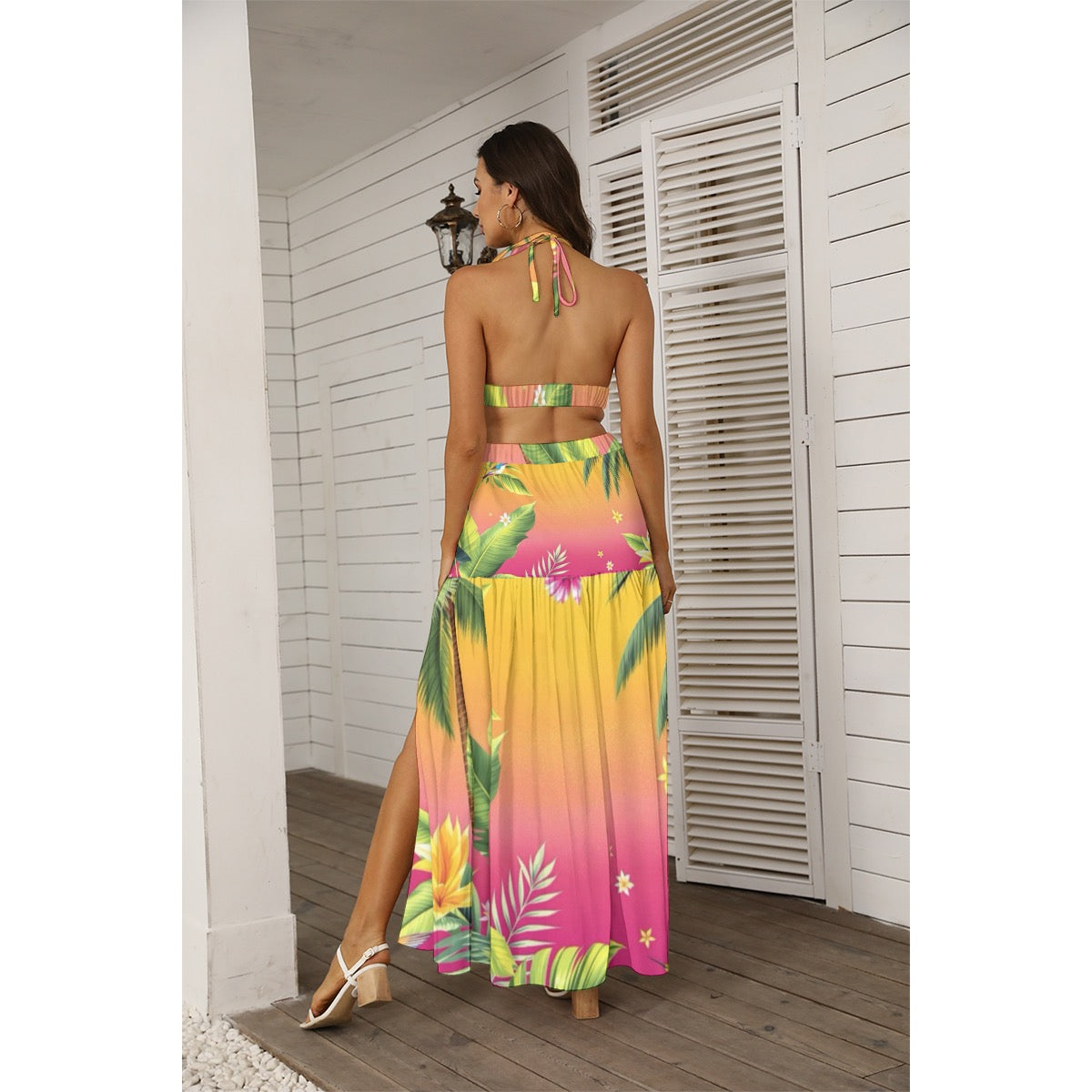 Robe Maxi Portefeuille à Col en V