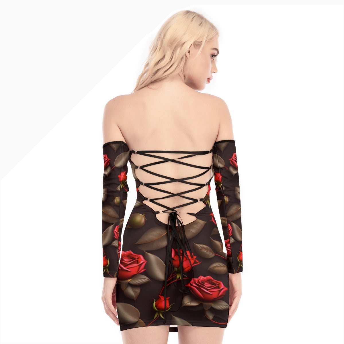 Robe Mini à épaules dénudées et lacets