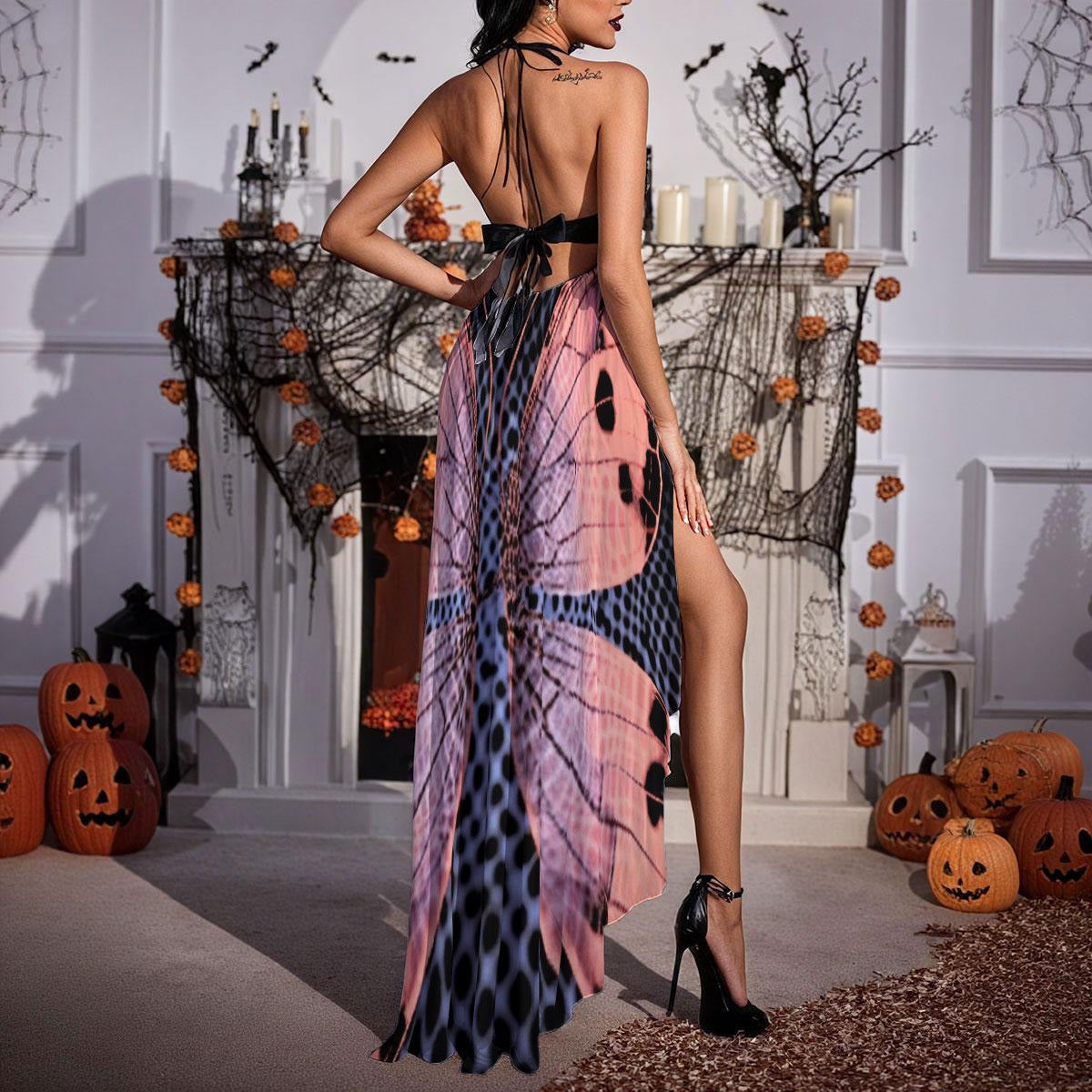 Robe Longue en Dentelle avec Fente