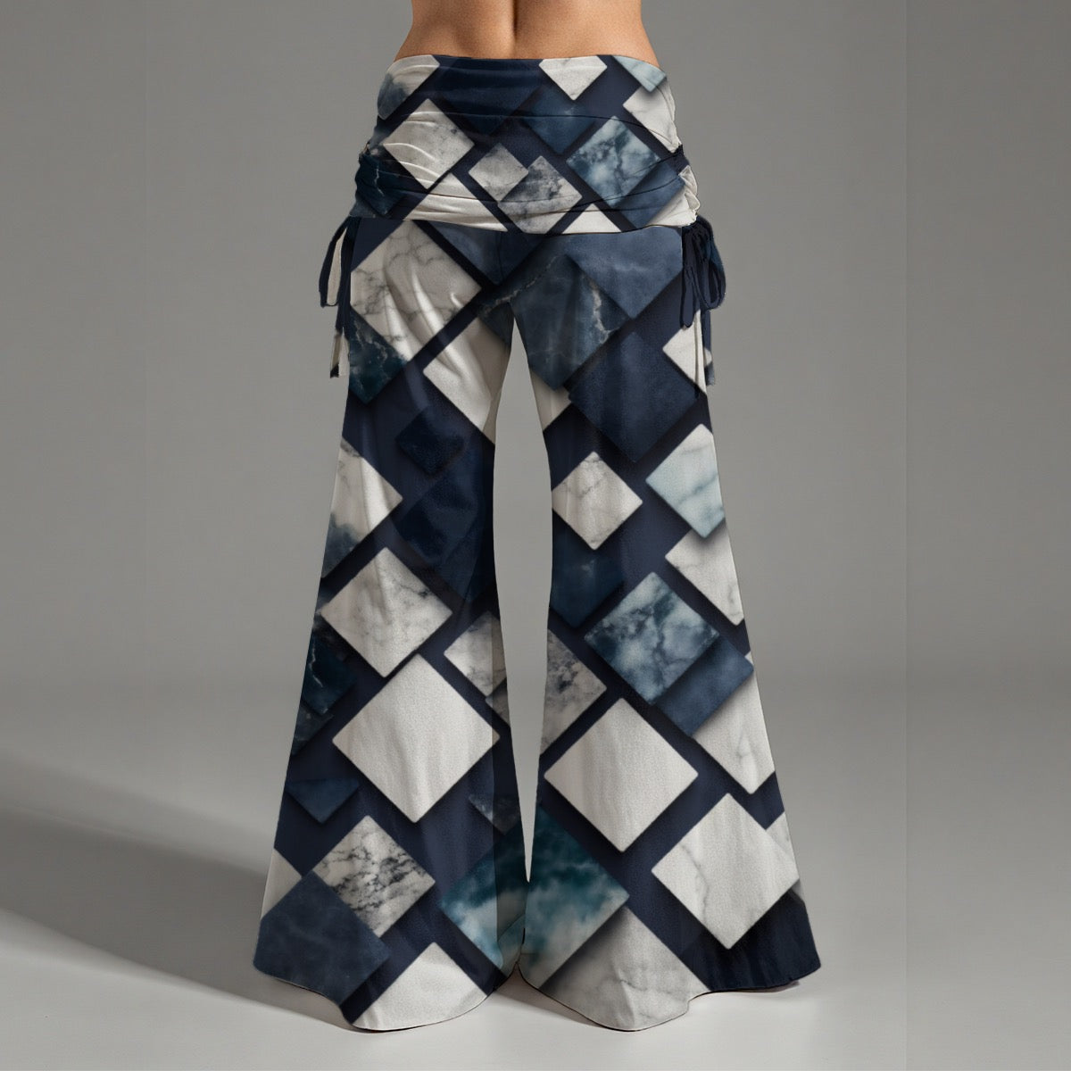 Pantalon taille haute à jambes larges