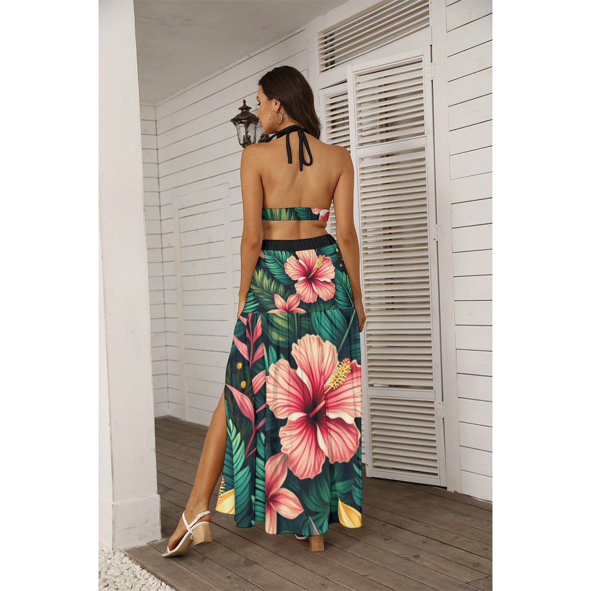 Robe Maxi Portefeuille à Col en V
