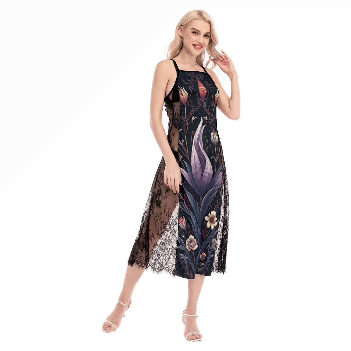 Robe Cami croisée en dentelle
