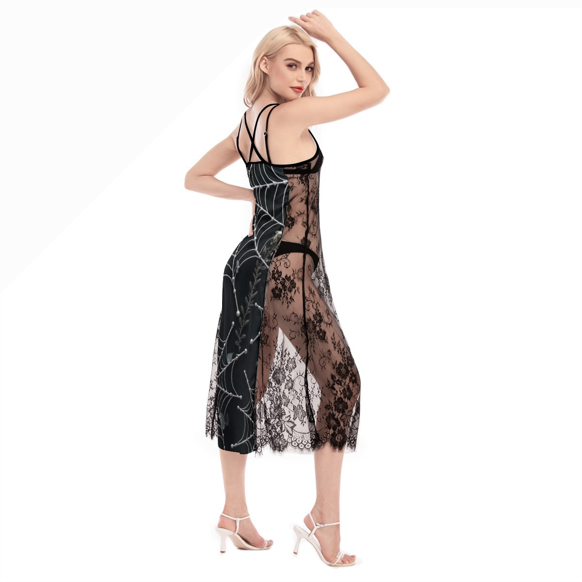 Robe Cami croisée en dentelle