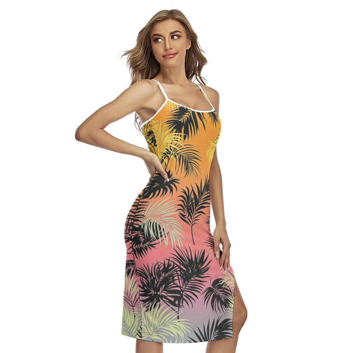 Robe moulante camisole croisée