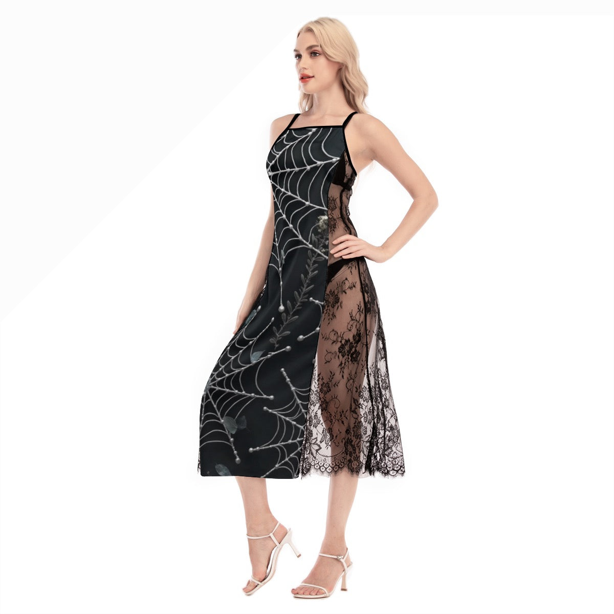 Robe Cami croisée en dentelle