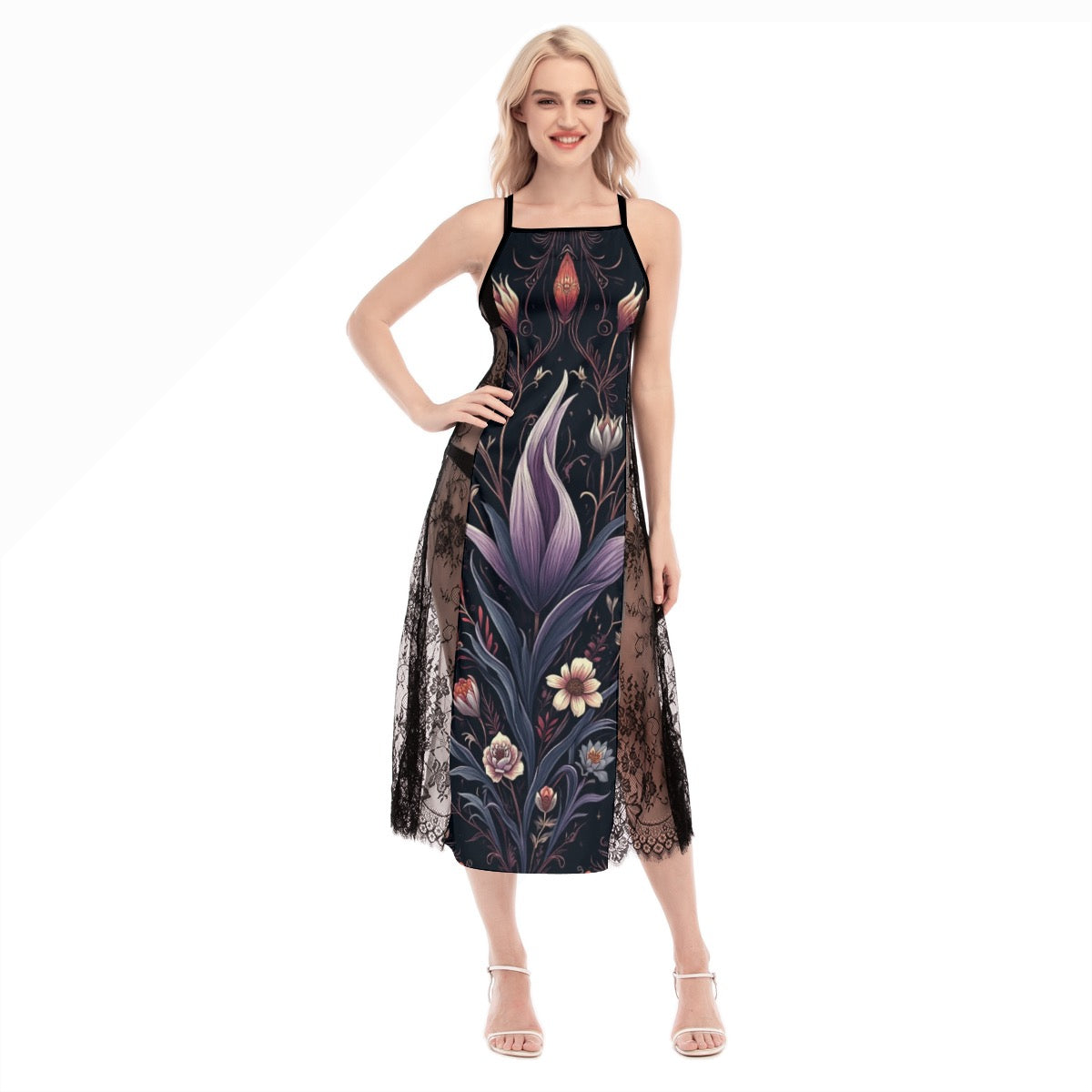 Robe Cami croisée en dentelle