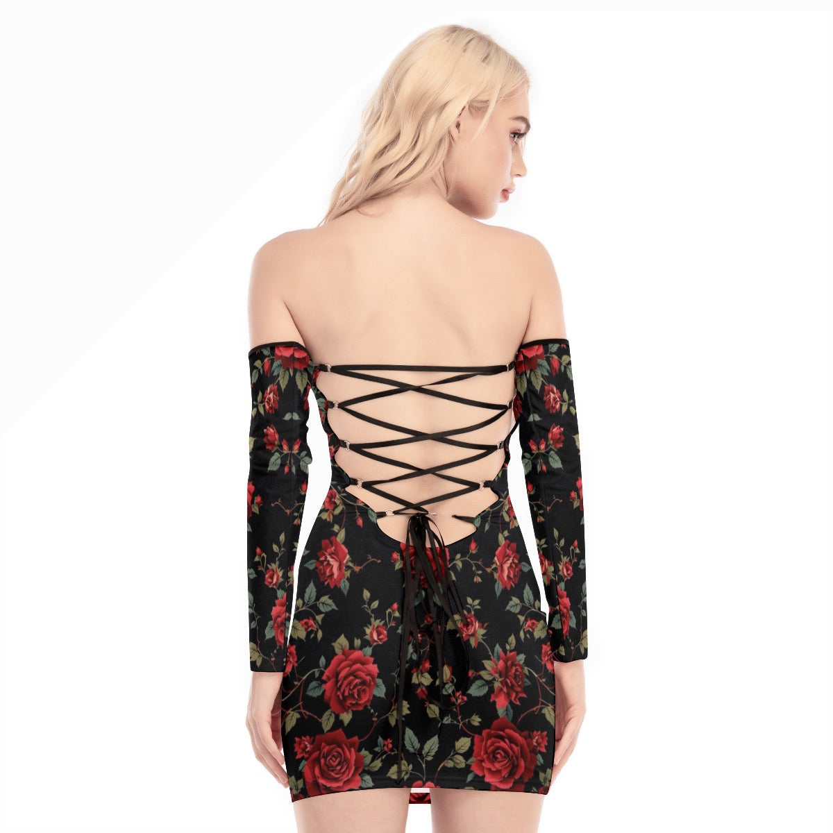 Robe Mini à épaules dénudées et lacets