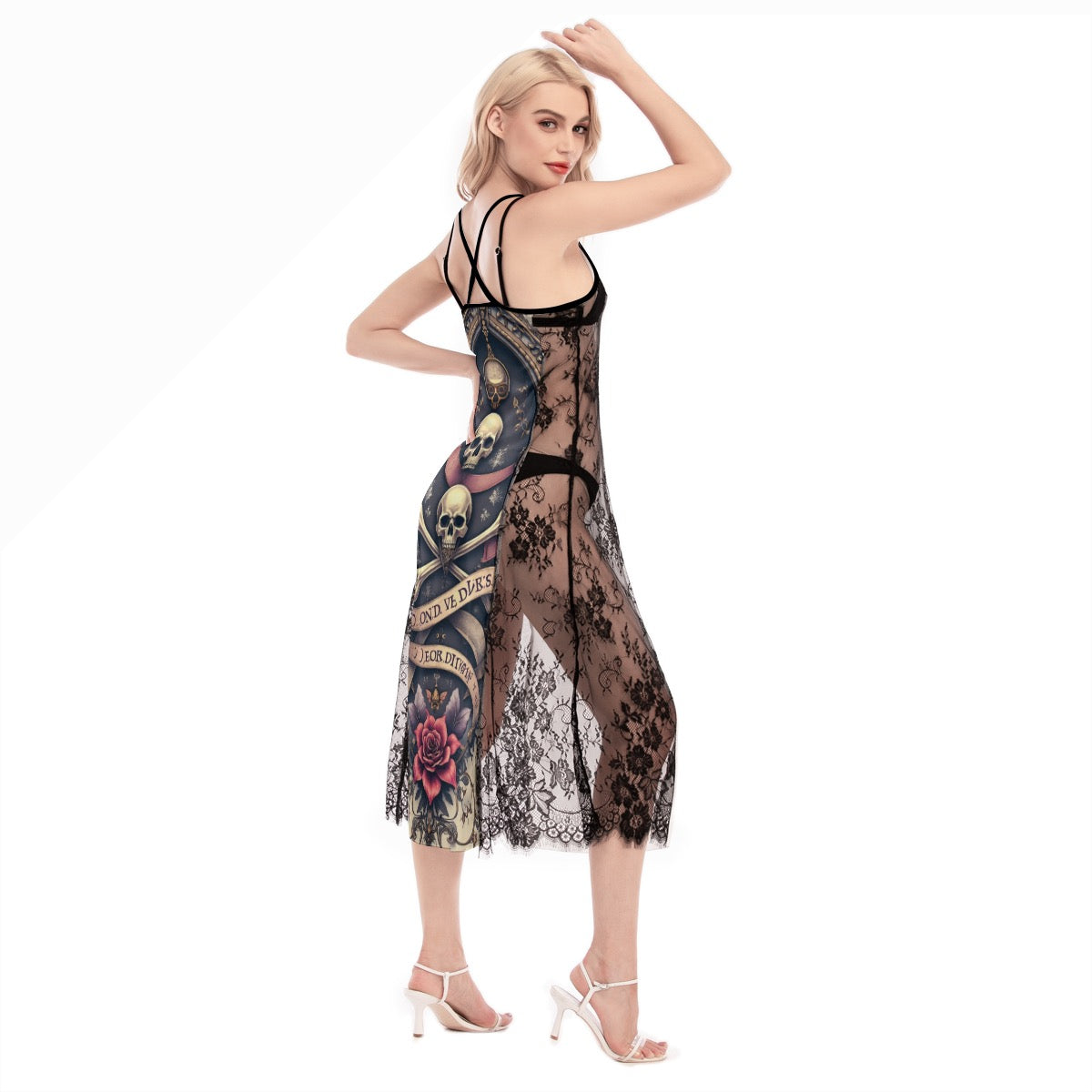 Robe Cami croisée en dentelle