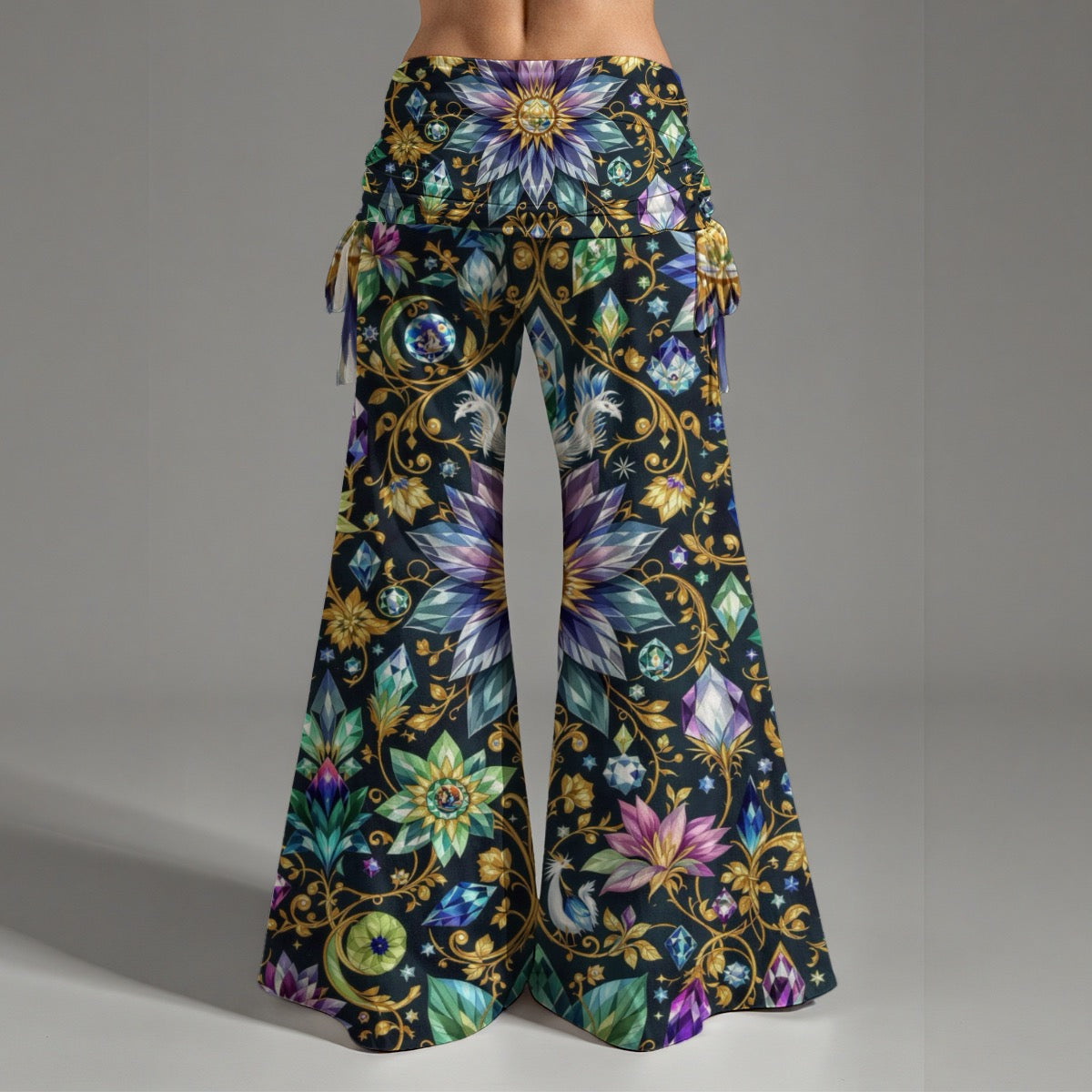 Pantalon taille haute à jambes larges
