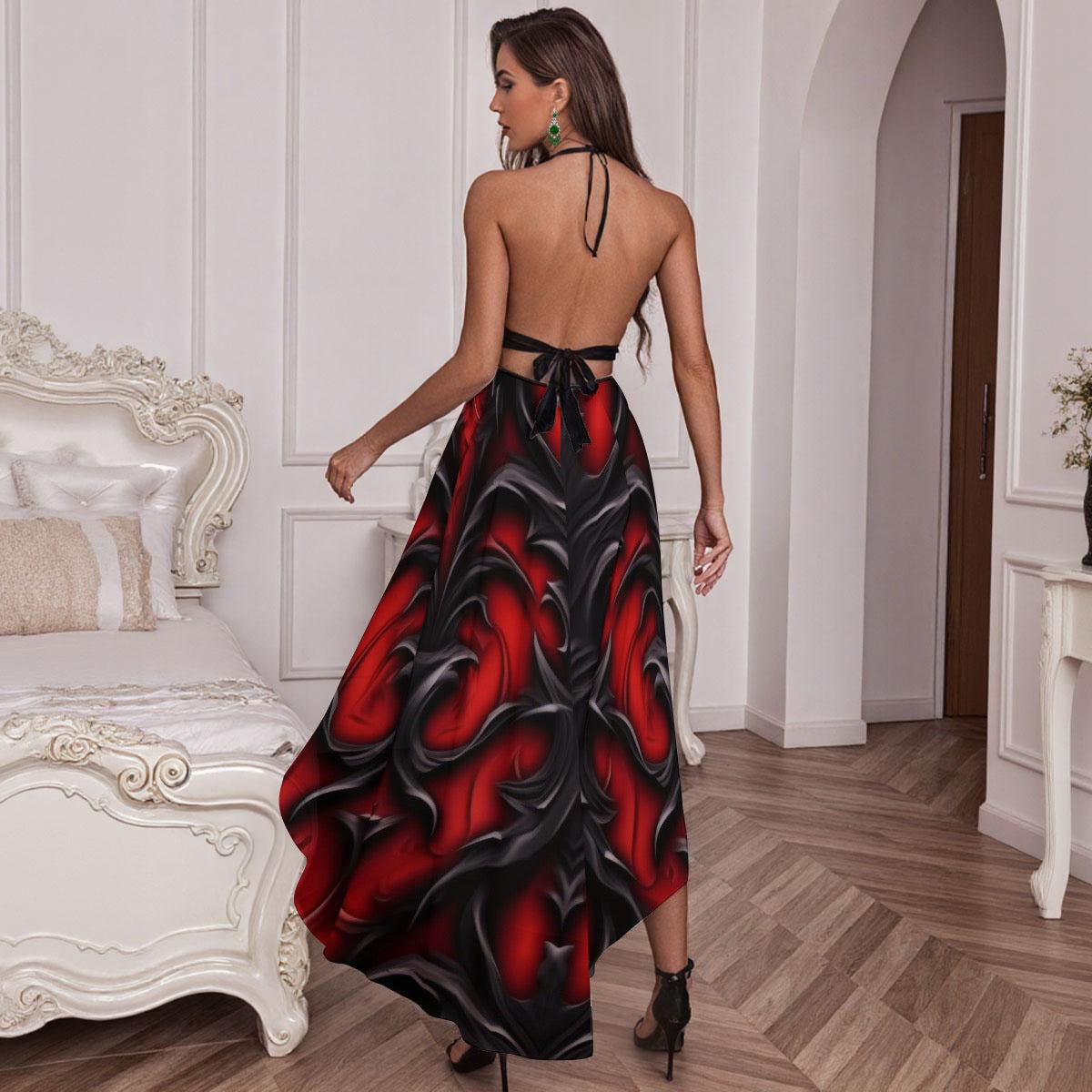 Robe Longue en Dentelle avec Fente