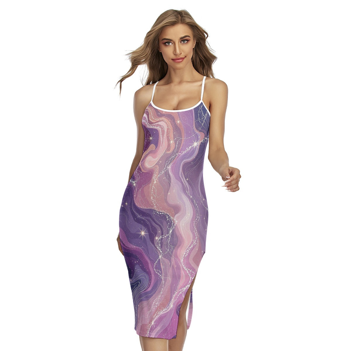 Robe moulante camisole croisée