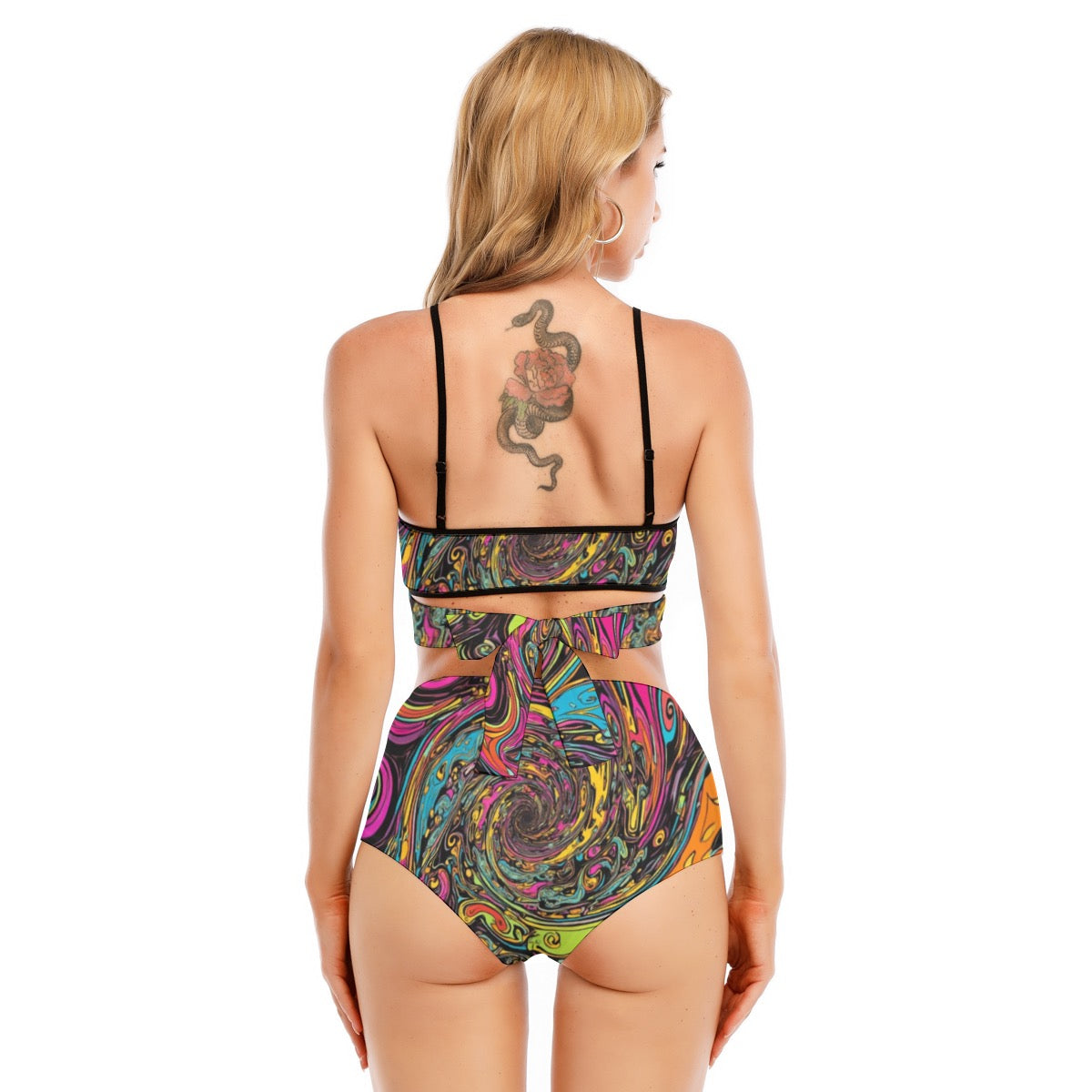 Maillot de bain bikini avec bretelles croisées