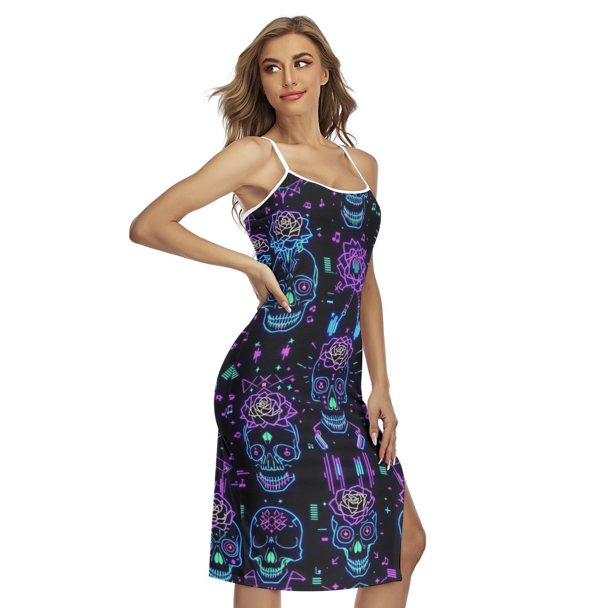 Robe moulante camisole croisée