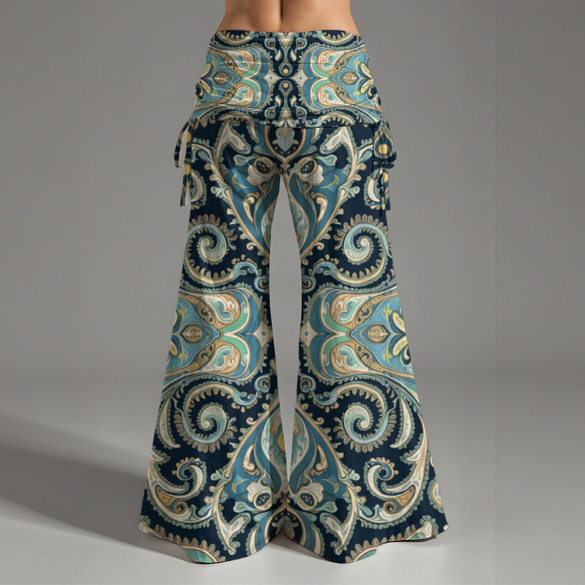 Pantalon taille haute à jambes larges