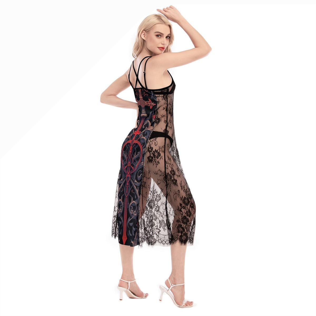 Robe Cami croisée en dentelle