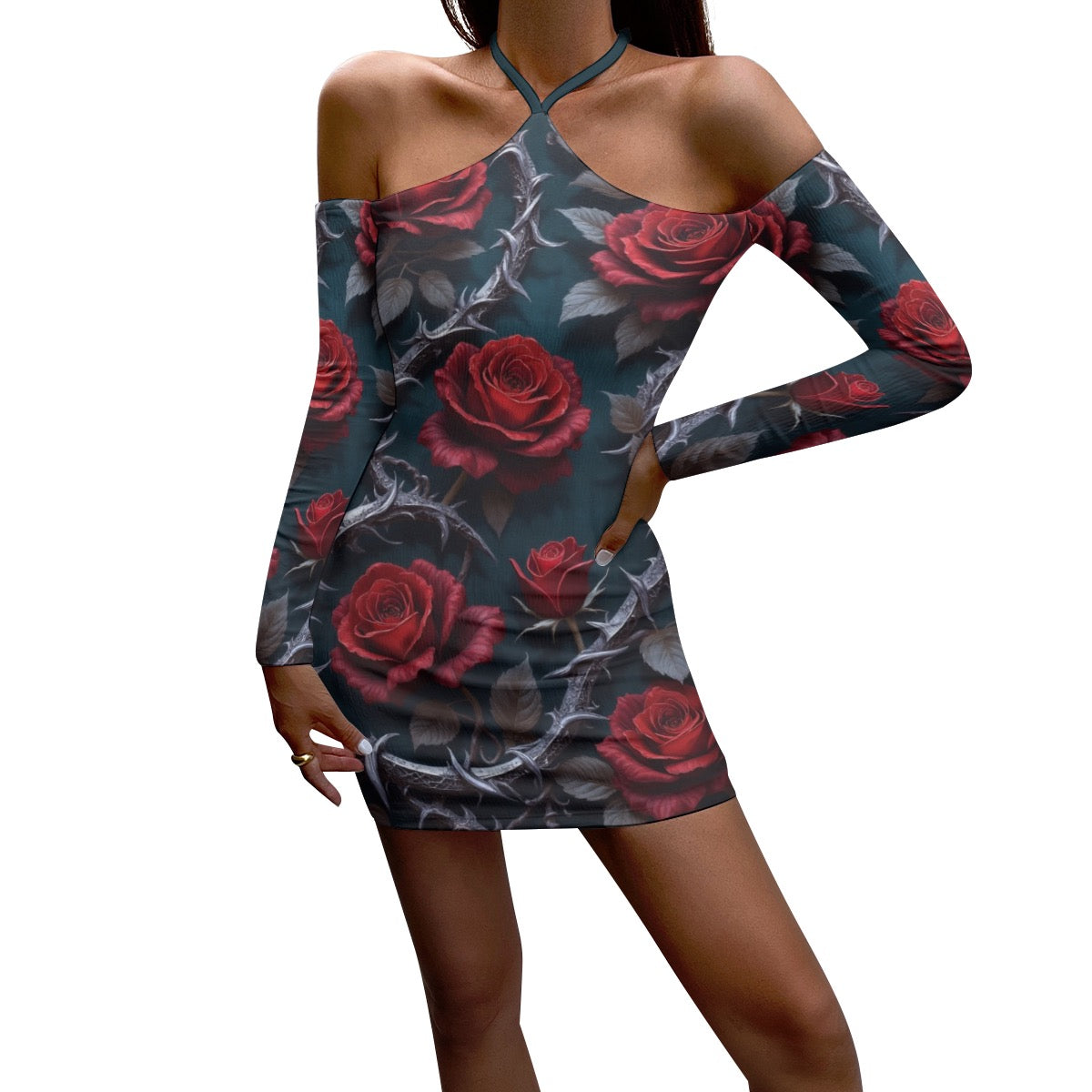 Robe manches longue à lacets