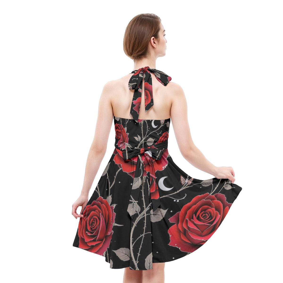 Robe patineuse licou sans manche pour femmes