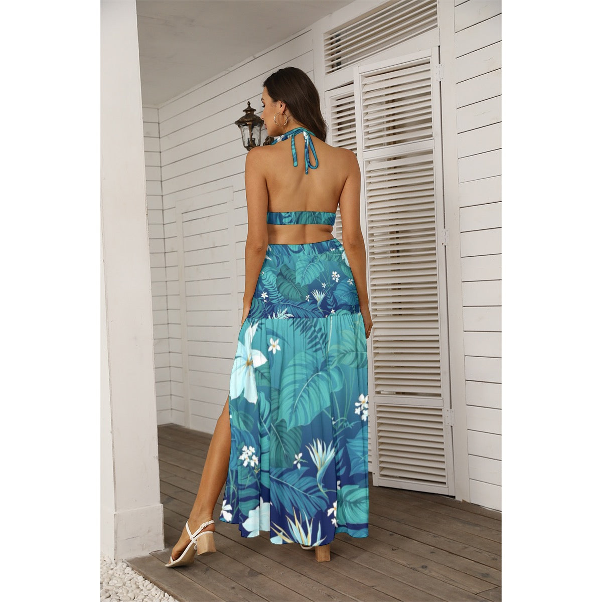 Robe Maxi Portefeuille à Col en V