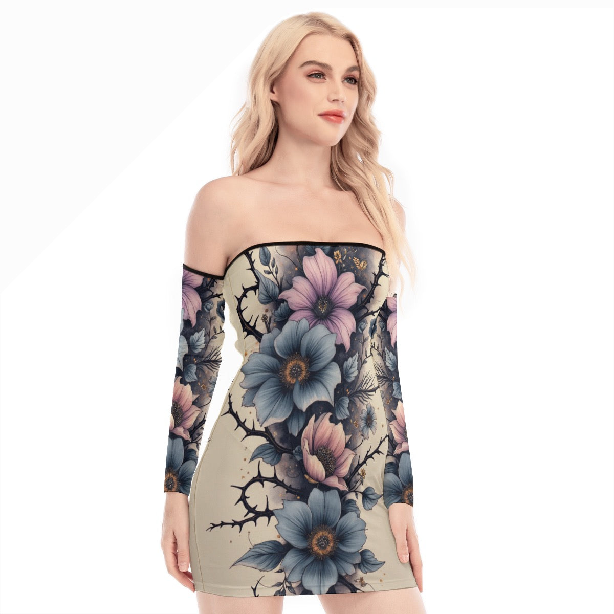 Robe Mini à épaules dénudées et lacets