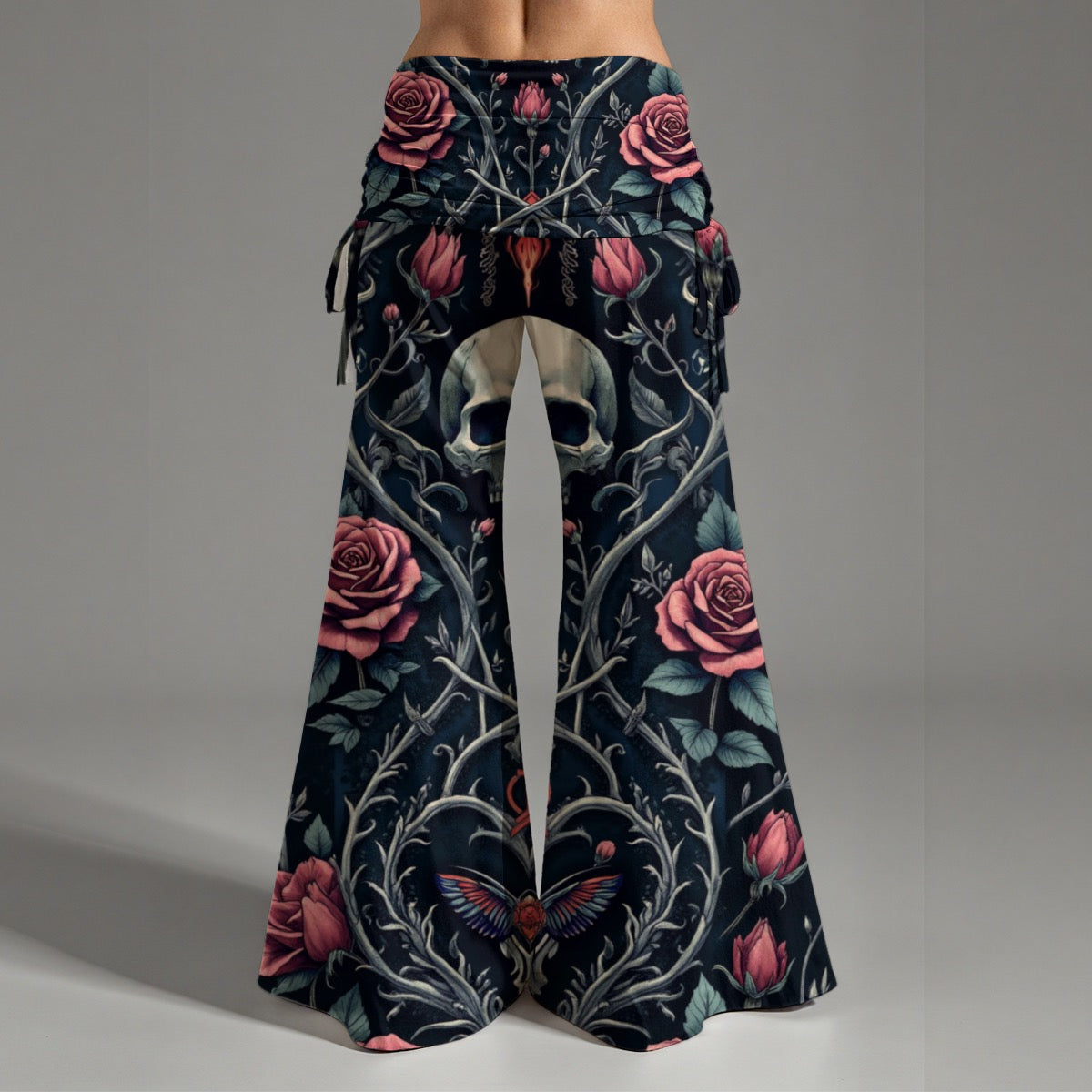 Pantalon taille haute à jambes larges