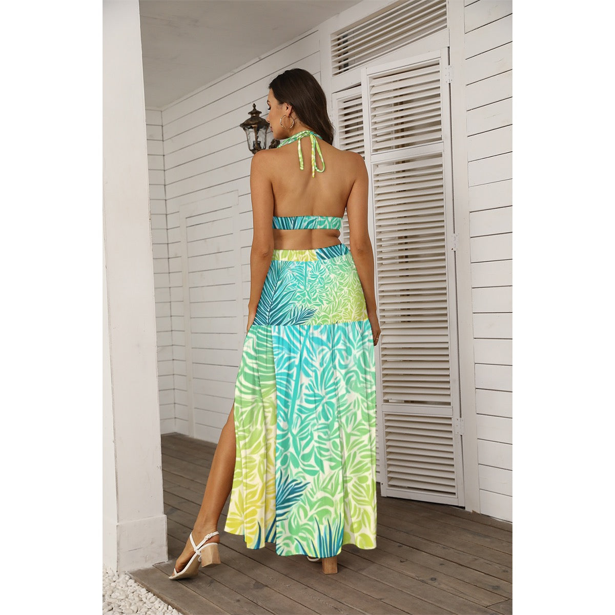 Robe Maxi Portefeuille à Col en V