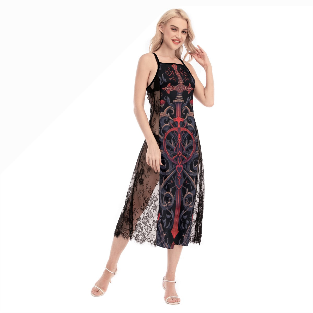 Robe Cami croisée en dentelle