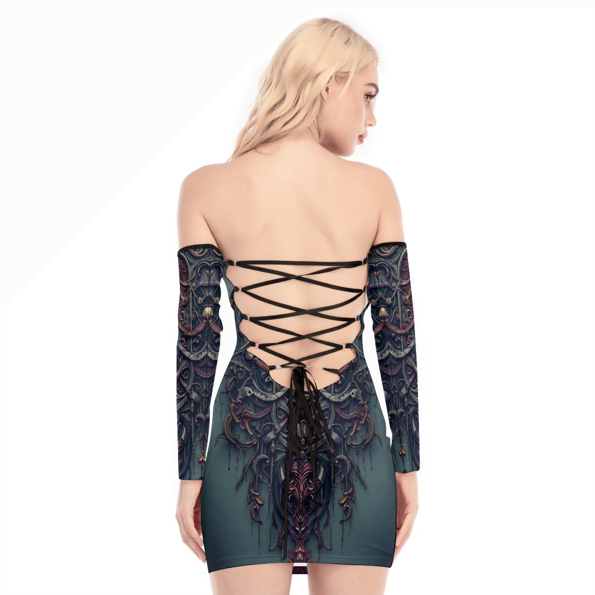 Robe Mini à épaules dénudées et lacets