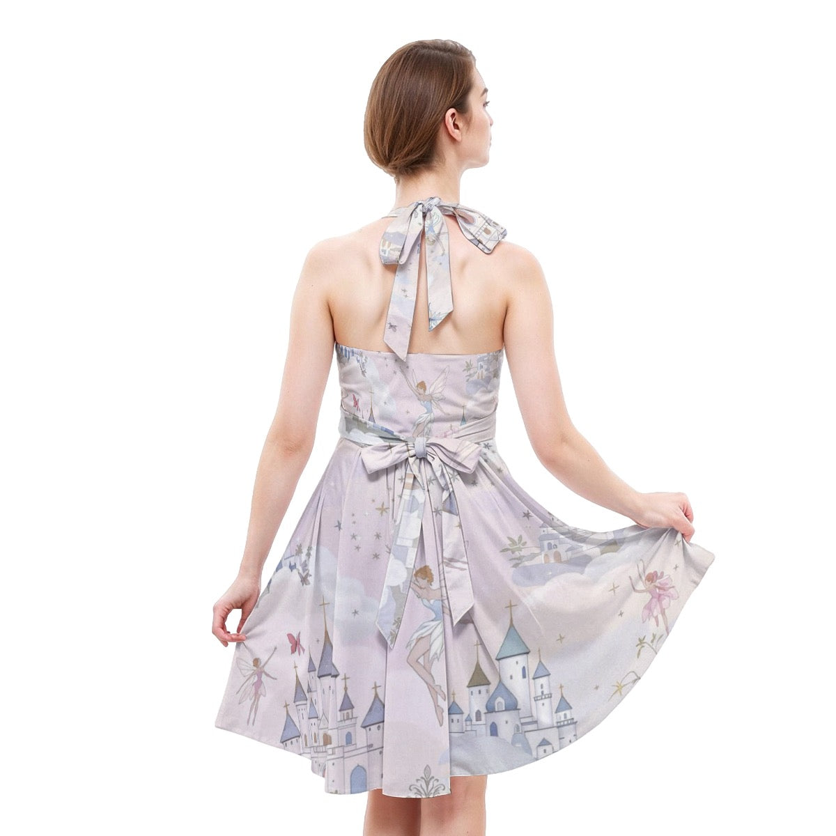 Robe patineuse licou sans manche pour femmes