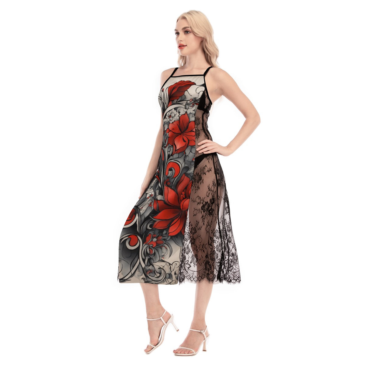Robe Cami croisée en dentelle