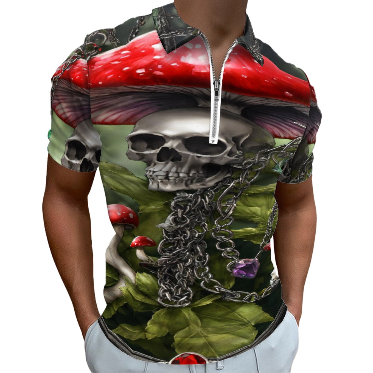 Polos zippés pour hommes Slim Fit