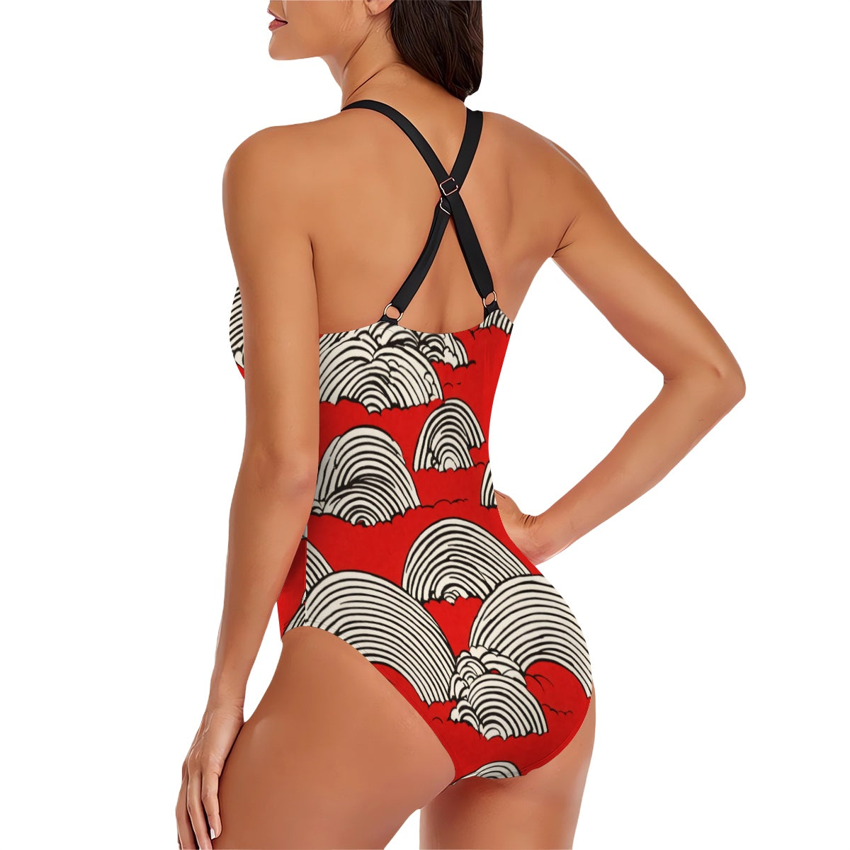 Maillot de bain une pièce à dos croisé pour femmes