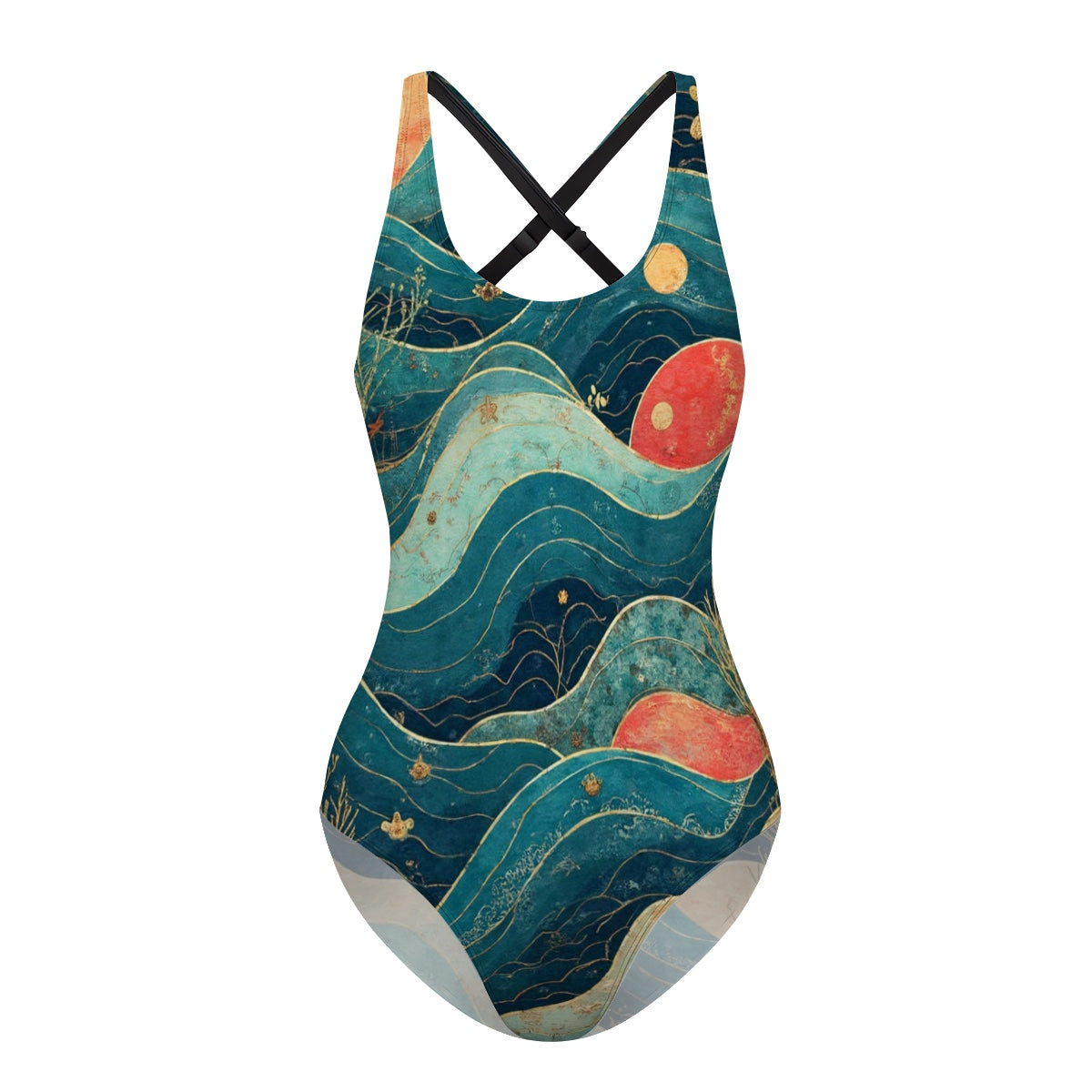 Maillot de bain une pièce à dos croisé pour femmes