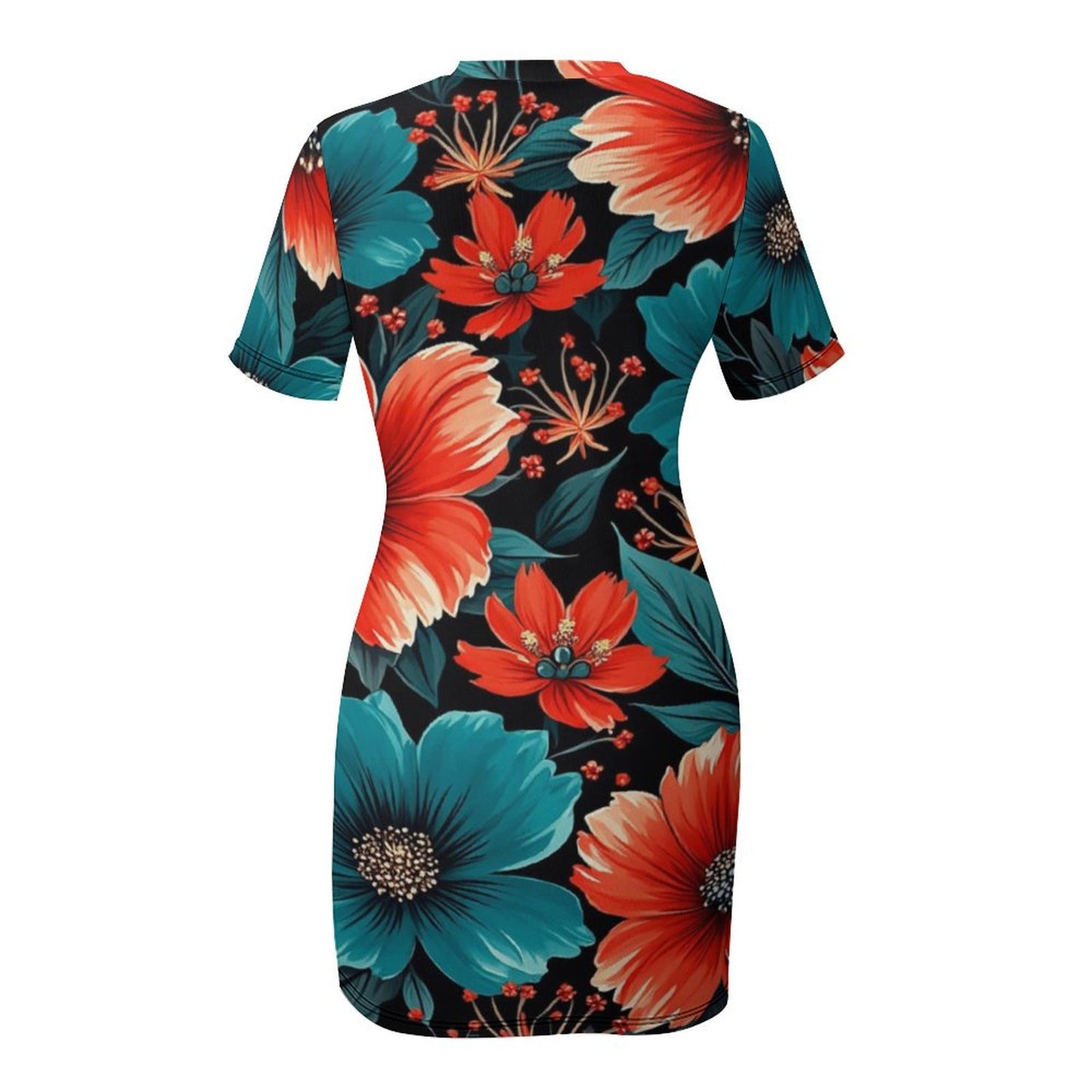 Robe Mini moulante à manches courtes