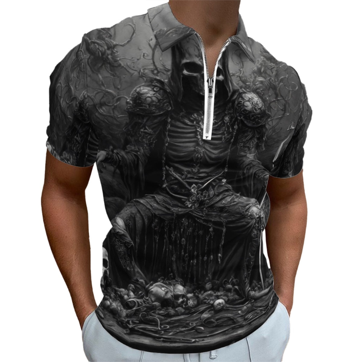 Polos zippés pour hommes Slim Fit