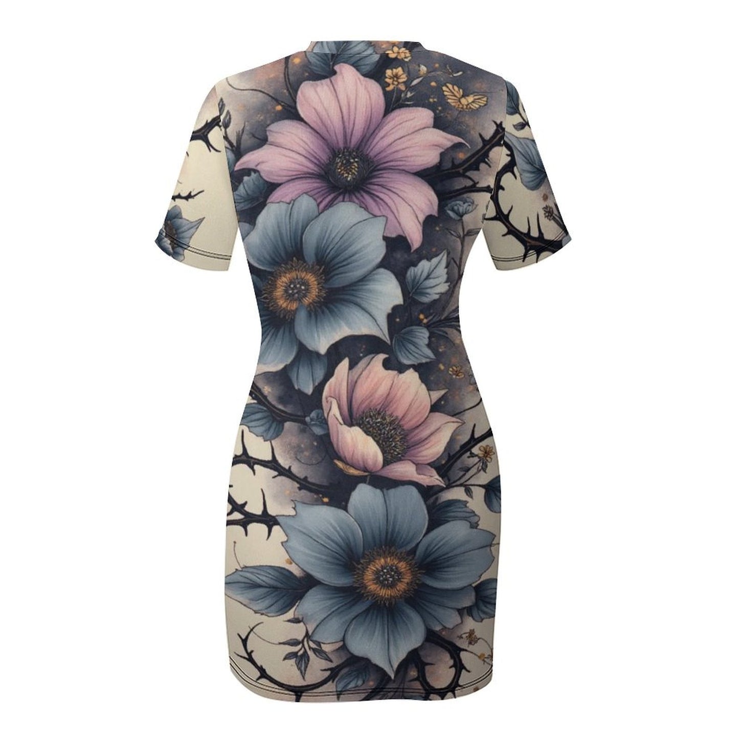 Robe Mini moulante à manches courtes