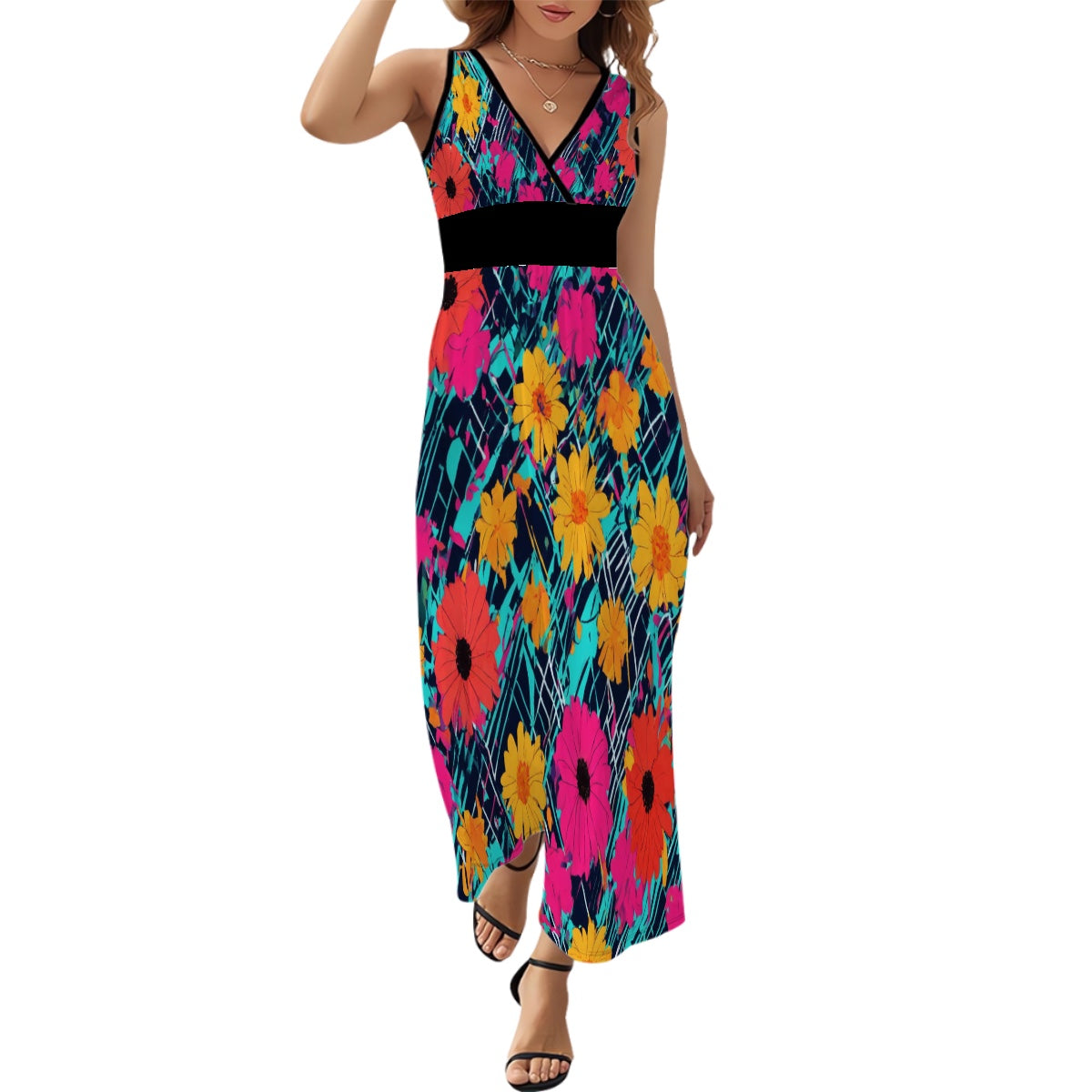 Robe longue sans manches