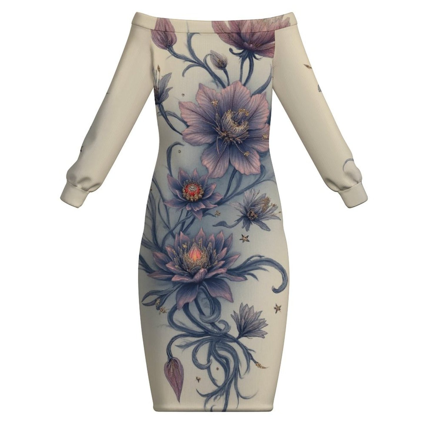 Robe Midi moulante a manches longues