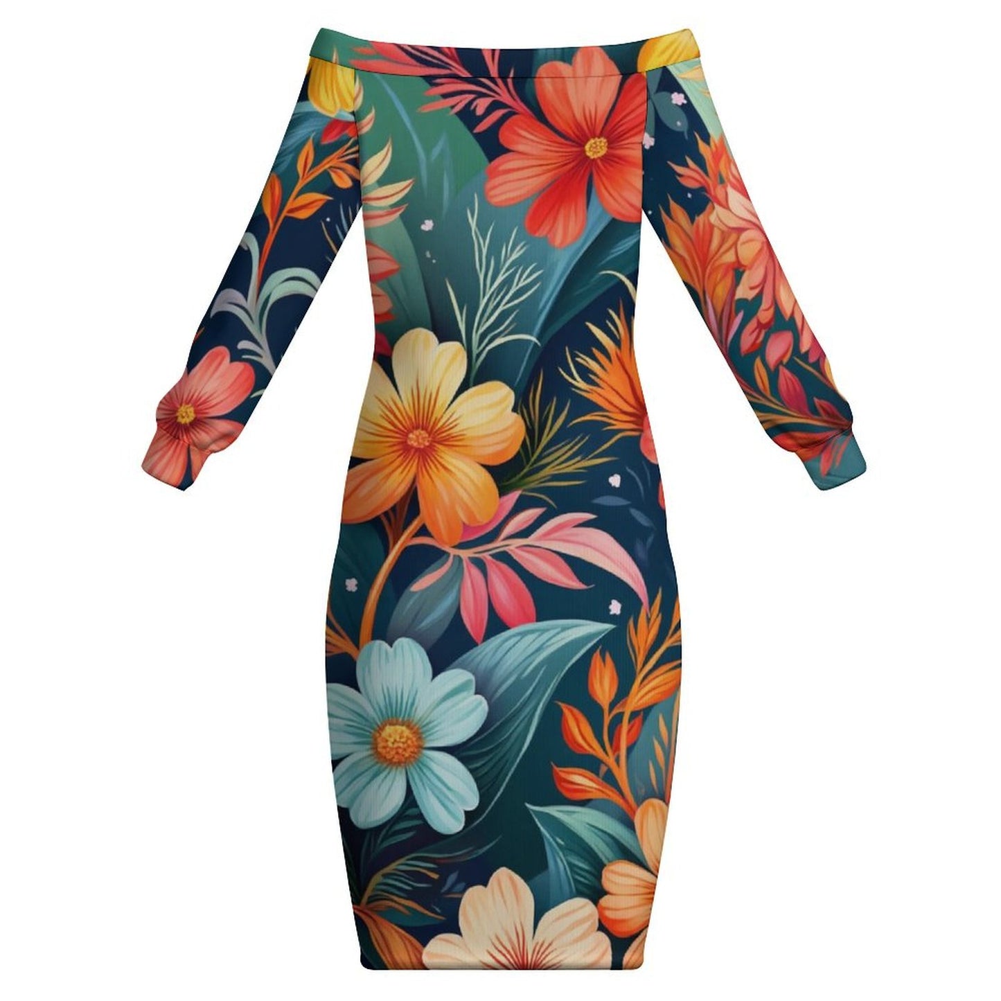 Robe Midi moulante a manches longues