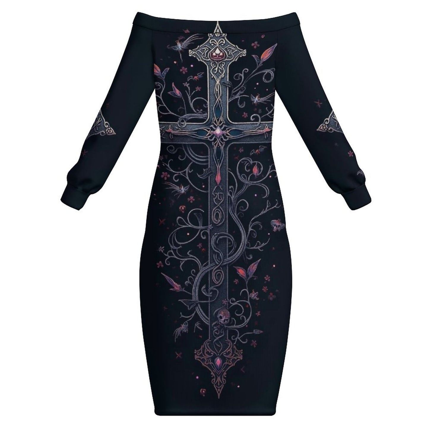 Robe Midi moulante a manches longues