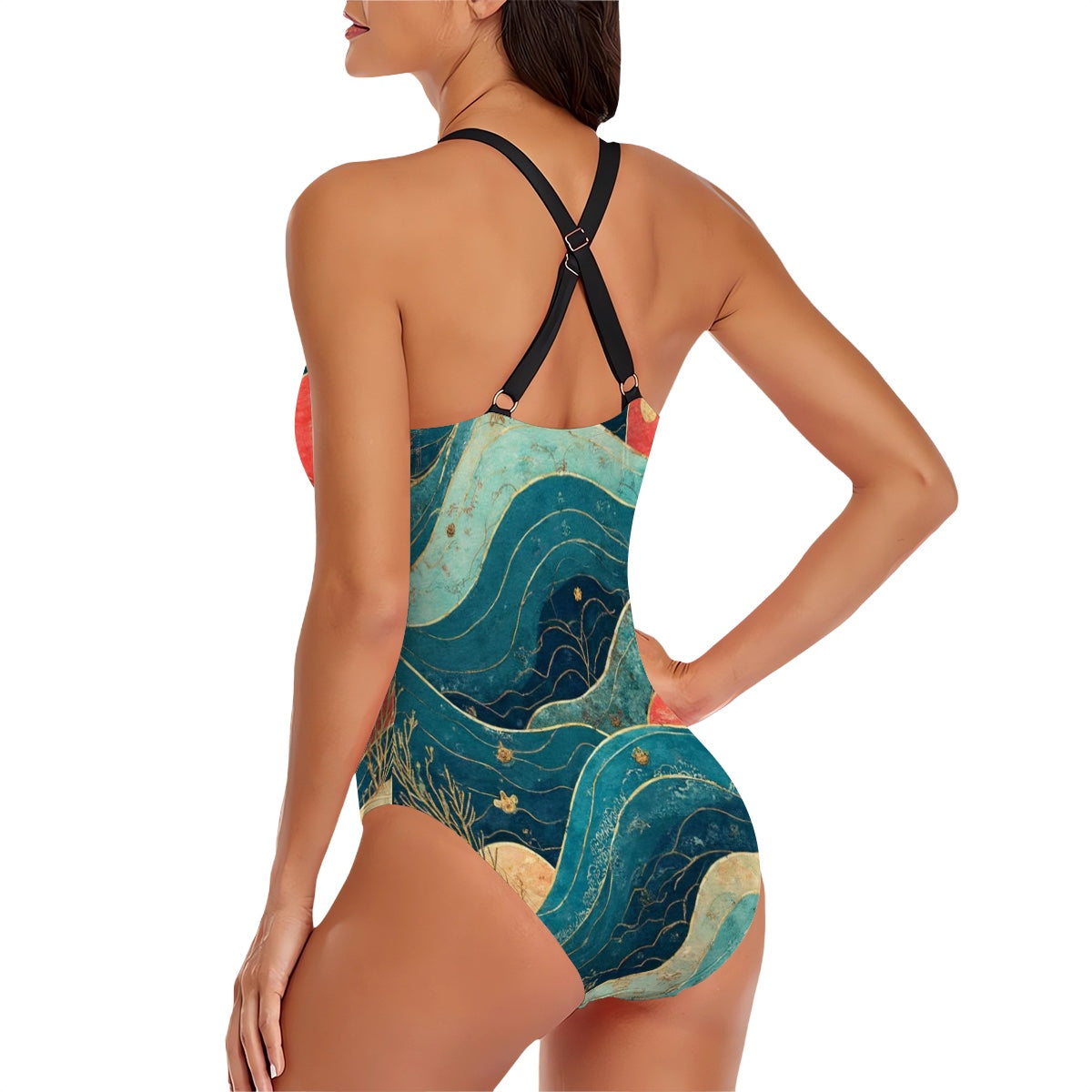 Maillot de bain une pièce à dos croisé pour femmes