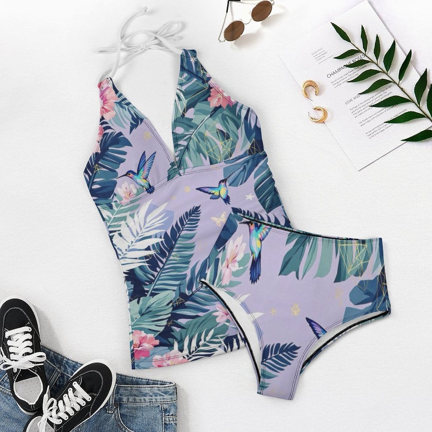 Maillot de Bain 2 pièces Tankini Licou